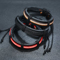 Wholesale Bracelets New Fashion Charm Leather Bangle Men's Bracelets Popular Boys DIY Bandage Strand Handmade Weave Bracelet