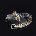 Men Viking Dragon Scale Link Chain Bracelet Cool Stainless Steel Ouroboros Bangle Jewellery Gift