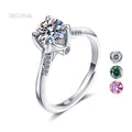 Classic Moissanite 1 Carat 925 Sterling Silver Moissanite Rings Four Prong Luxury Jewelry Engagement Rings