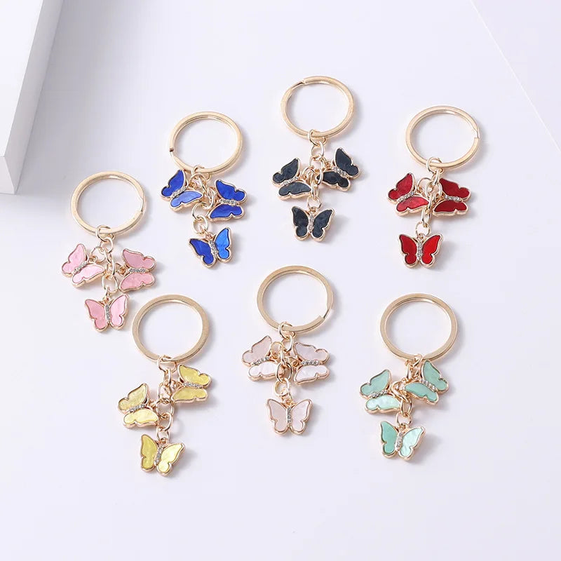 Cute butterfly Metal Keychain Fashion Bag Pendants Charms