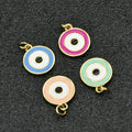 New Arrival Candy Color Green Rose Pink Blue Enamel 11mm Round Circle Target Shape Metal Charms Pendants for Jewelry Making