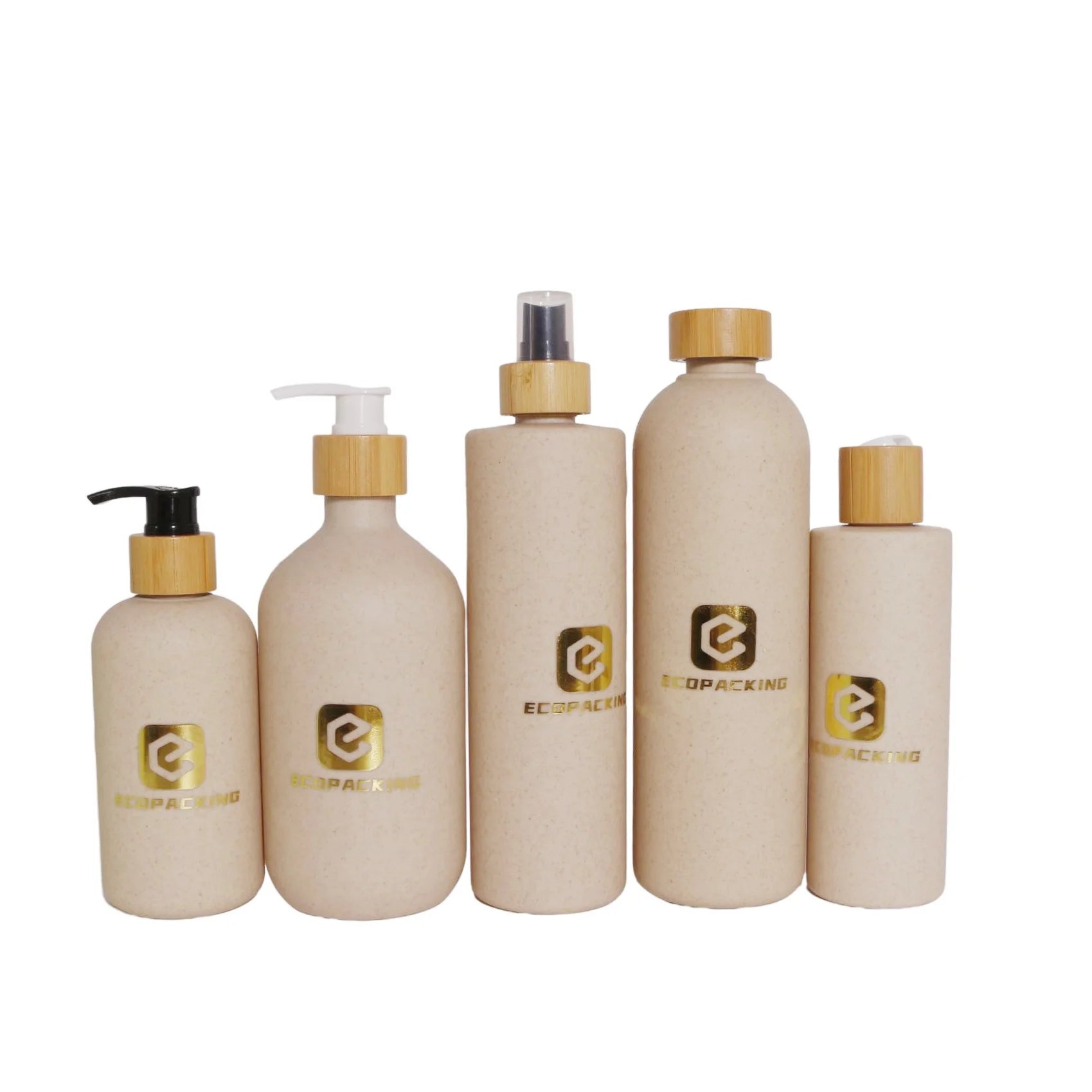 Biodegradable Custom 250ml 300ml 500ml Wheat Straw Bottle Surface Squeeze Shampoo With Flip Top Cap