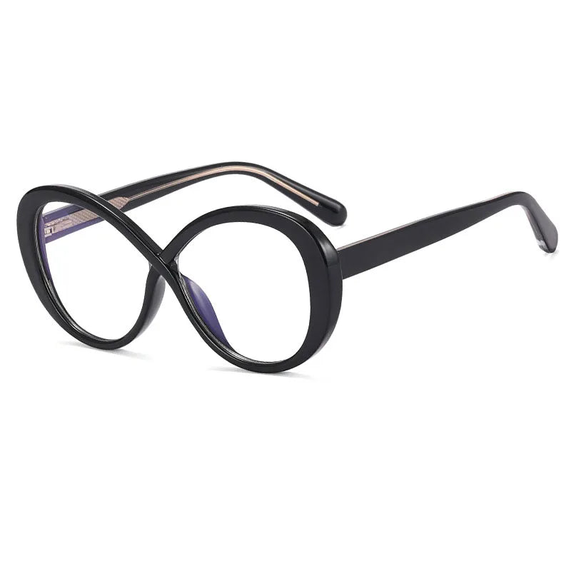 2023 Fashion Classic Retro Eyewear Women Wholesale Luxury TR90 Round Oversized Blue Light Glasses Custom Gafas logo