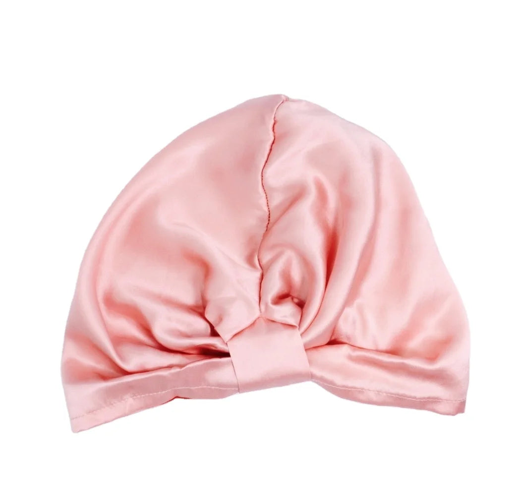 Luxury Satin 16/19/22mm  Silk Hair Bonnet Double Layer Silk Turban with Custom Logo nightcap