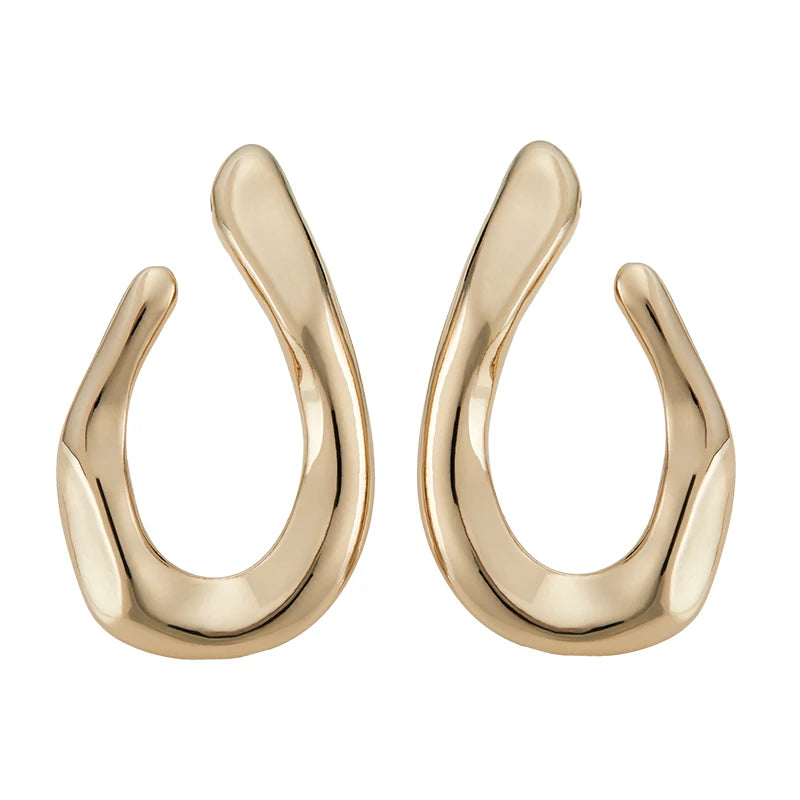 Unique Trendy Statement Designer Jewelry Resin Clip on Earrings CCB Chunky Irregular Hoop Earrings for Women