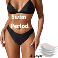 Seamless Black Swimming Thongs Ice Silk Sports Menstrual Underwear 4 Layer Leakproof Period Panties Plus Size XS- 4XL