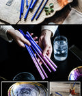 304 Stainless Steel Temperature-changing Multi-Specification Coffee Beverage Metal Straw
