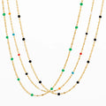 Stainless Steel Jewelry Necklace PVD Gold Plated Necklace Colorful Drop Oil Bohemian Necklace for Women