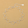 Wholesale Women Silver Color Twist Round Circle Link Chain Bracelets Female Jewelry