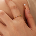Stylish Stainless Steel 18k Gold Colorful Rainbow Cubic Zircon Multi Niche Diamond Wedding Rings Korean Version