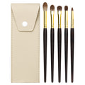 2025 New Ebony Handle Makeup Brush Goat Hair Professional to Woman Travel Portable Eyeliner Brush  Set Blending Brush