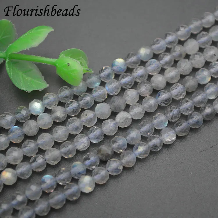 Wholesale Good Quality Natural Faceted Labradorite 4mm Round Shape Loose Beads for Women Men Jewelry Bracelet Necklace Making