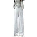 Women's Summer Pendant Pants Thin High Waist Block Pants Lazy Wind Straight Tube Ice Silk Wide Leg Pants