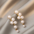 Elegant Long White Pearl Drop Earrings Round Pearl Tassel Earrings for Women 2021