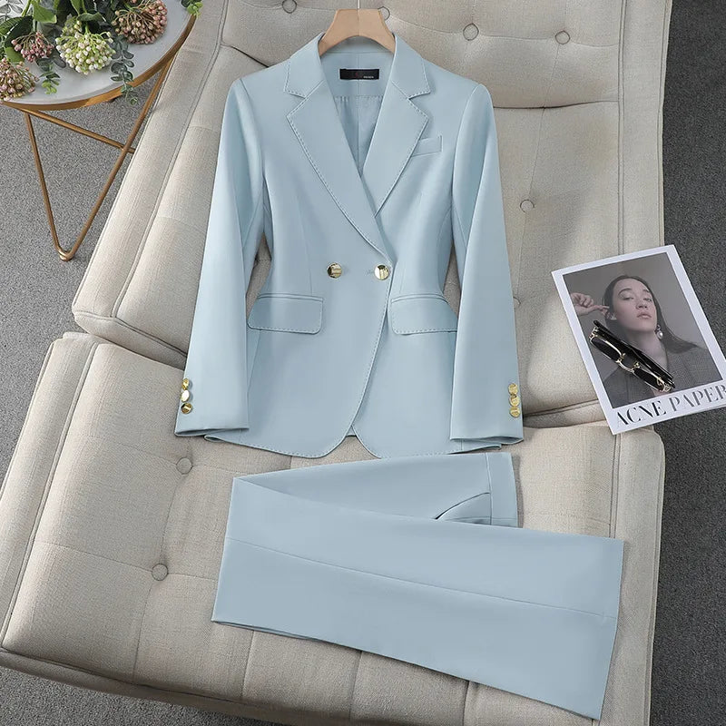 Hot Sale Business Suit for Women Elegant Ladies Suits Office Wear Formal Flare Pants Two Piece Set Women's Suits Office