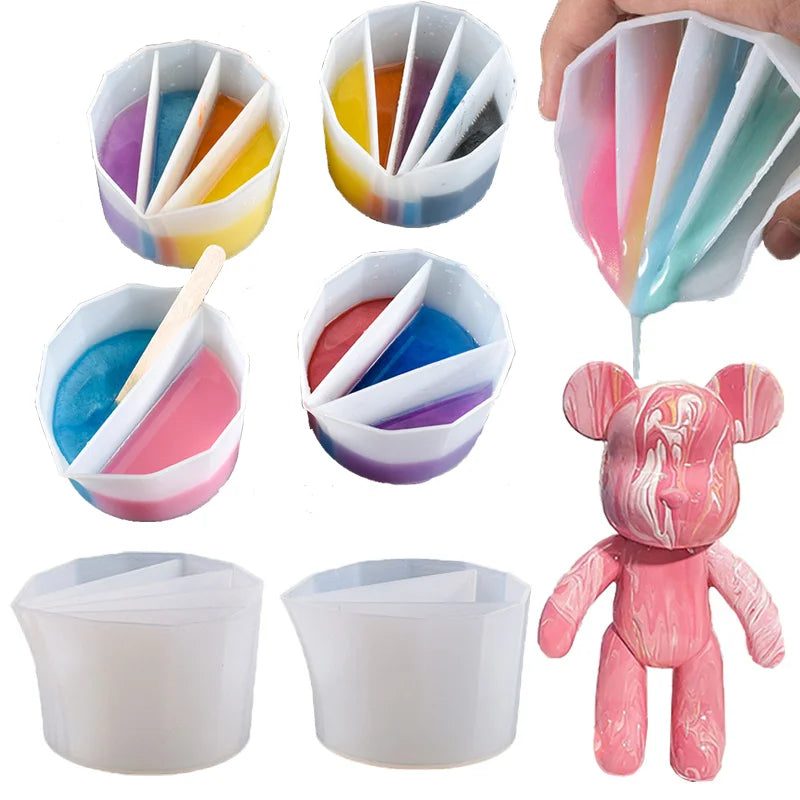 Silicone Resin Mixing Cup for DIY UV Resin Color Liquid Resin Measuring Jewelry Making Mold for Cake Tools