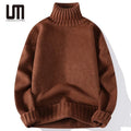 Liu Ming Wholesale Good Quality 2024 Autumn Winter Men Turtleneck Loose Knitwear Solid Color Long Sleeve Fashion Sweater