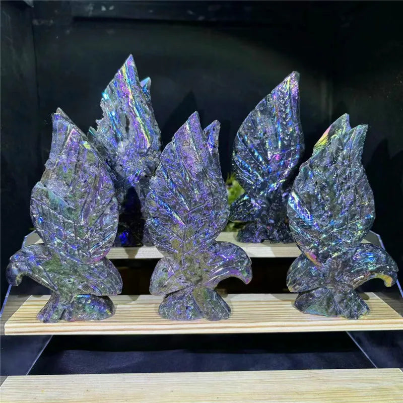 Wholesale Crystal Craft Aura Sphalerite Eagle for Gifts Spiritual Healing Home Decoration