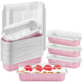 Small Pudding Cup Aluminum Foil Baking Pan Trays with  Lids