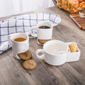 New arrive human face ceramic mug White Cookies Cup with Biscuit Pocket Holder
