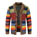 Autumn Winter Men Fashion Striped Sweater Knit Coat Tops Loose Casual Hot Selling Cardigan Button Wholesale Men's Sweater