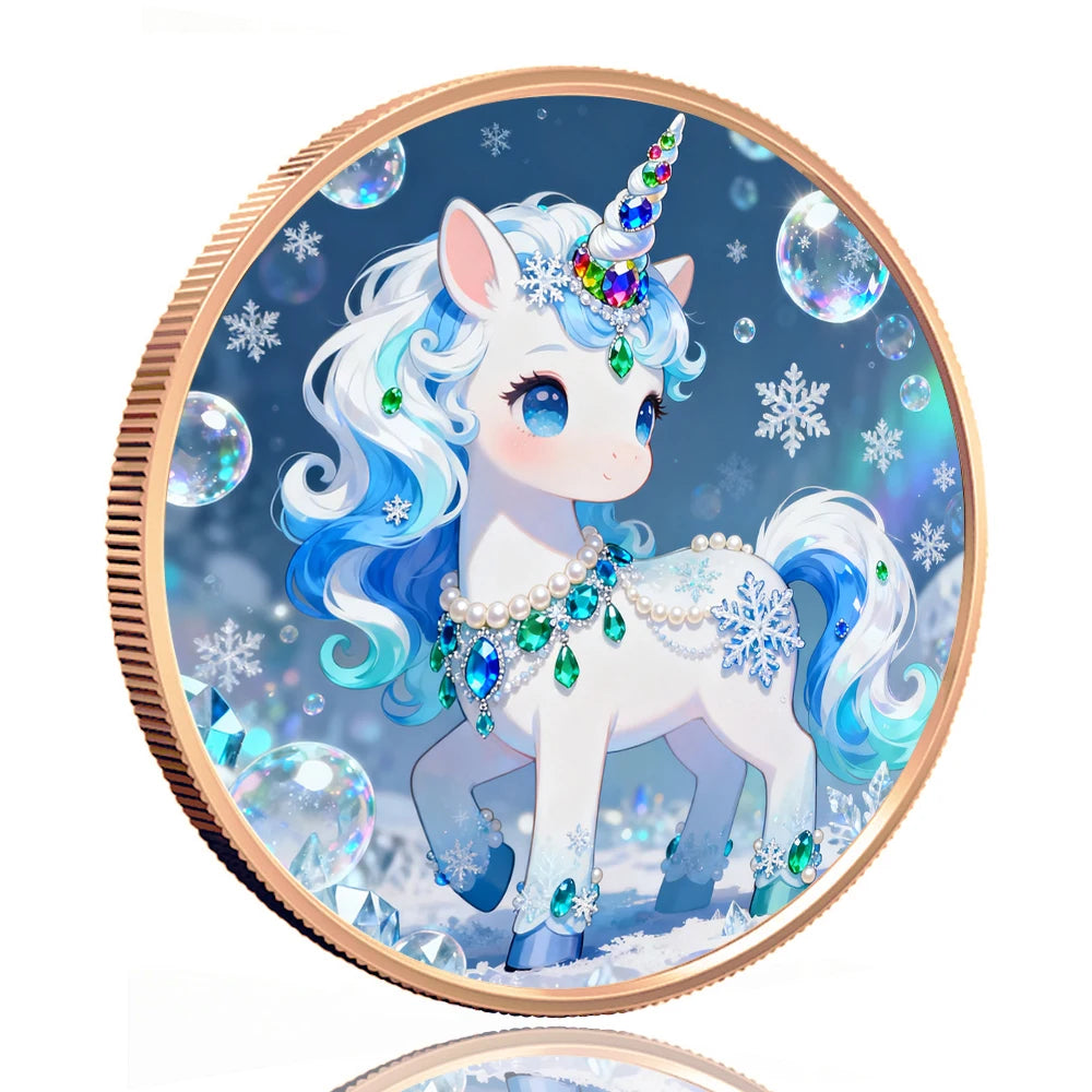 High Quality 1 OZ Colorized .999 Pure Copper High Relief Unicorn Coin Bullion Gift Copper Bar