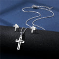 Stainless Steel Necklace Female Hollow Out Cross Earring Necklace Set