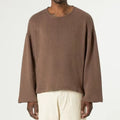 Luxury Men's Oversized Boxy Fit Sweatshirt Cropped Cotton Homme Blanks Winter Manufacturers Sweater with Front Logo