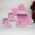 Luxury Wine Red Cream Velvet Jewelry Box Portable Earring & Ring Packaging Boxes for Gift Giving