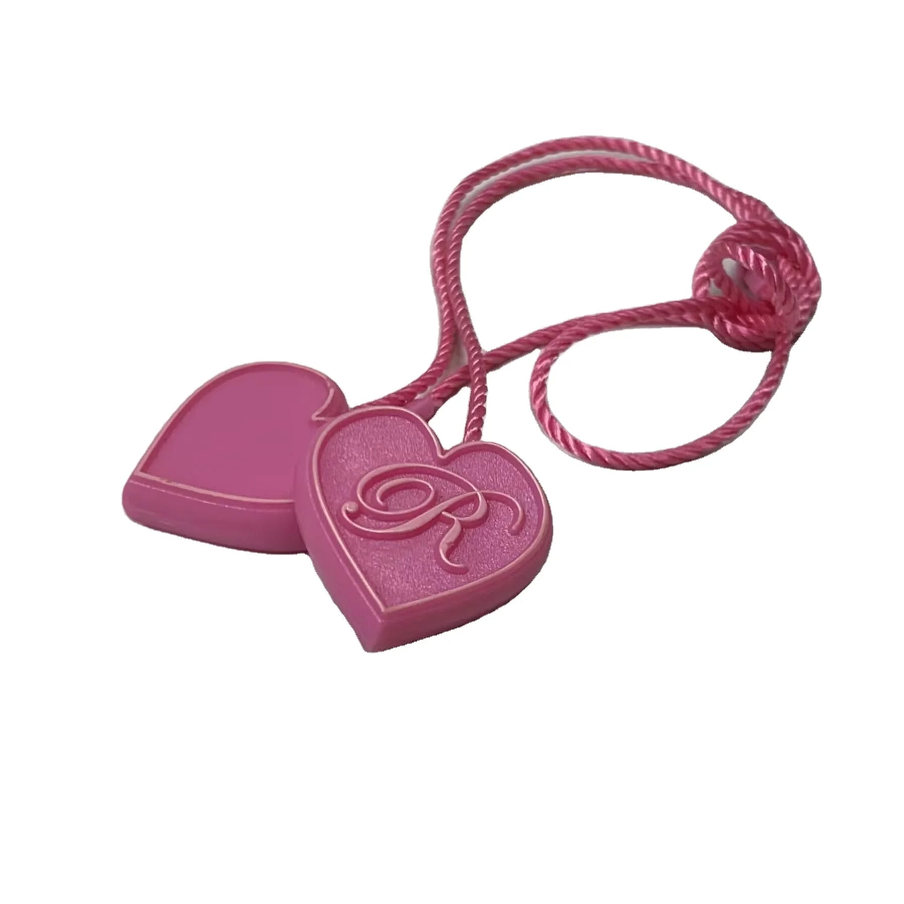 Wholesale Eco-Friendly Embossed Custom Logo PE Plastic Hang Tag Strings with Lockable Garment Seal 3x3cm for Watches