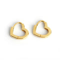 Trendy Cute 925 Sterling Silver Love Heart Shaped Hoops Earrings Gold Color Plated  Love Heart Huggie Earrings