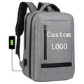 Solid Color Oxford Laptop Backpack with Usb Large Capacity Full Opening Travelling Outdoor Back Bag with Customised logo