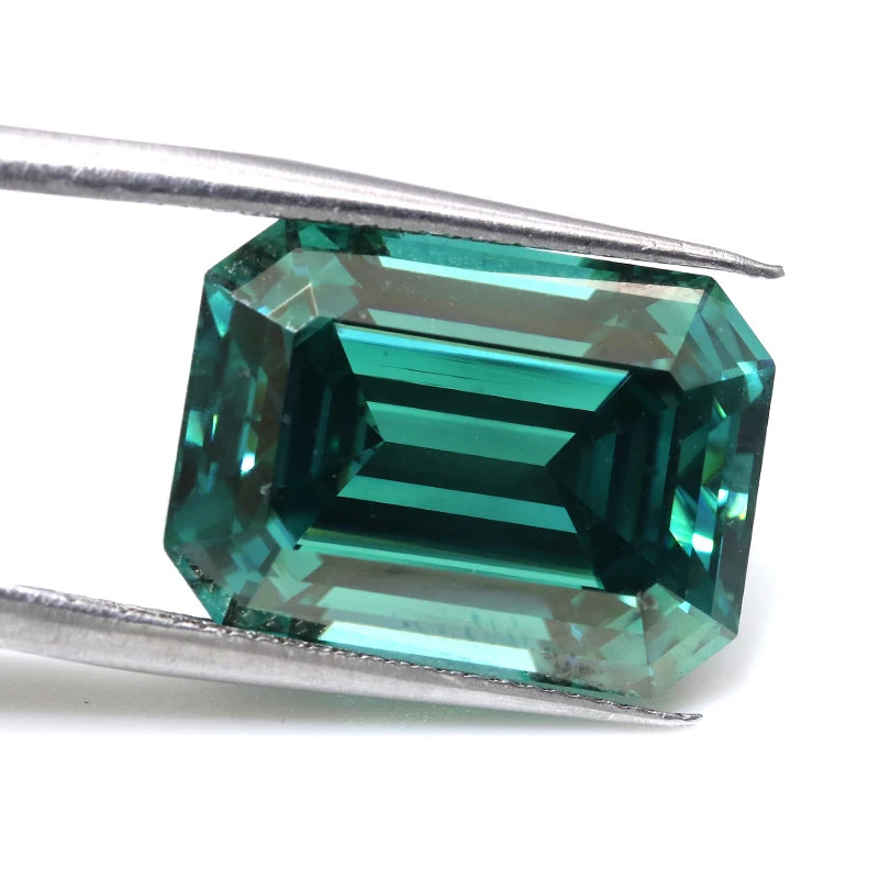 Green Moissanite Stone VVS Good Quality Fancy Emerald Cut Moissanite Price Per Carat Moissante Loose Diamond Stone