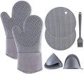 7PCS Baking Set Including Silicone Gloves with Cotton Silicone Mini Oven Mitt Silicone Mat and Brush