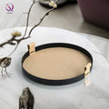 Creative Leather Fruit Bowl High-end Light Luxury Circular Snacks Plate for Living Room Home Decoration