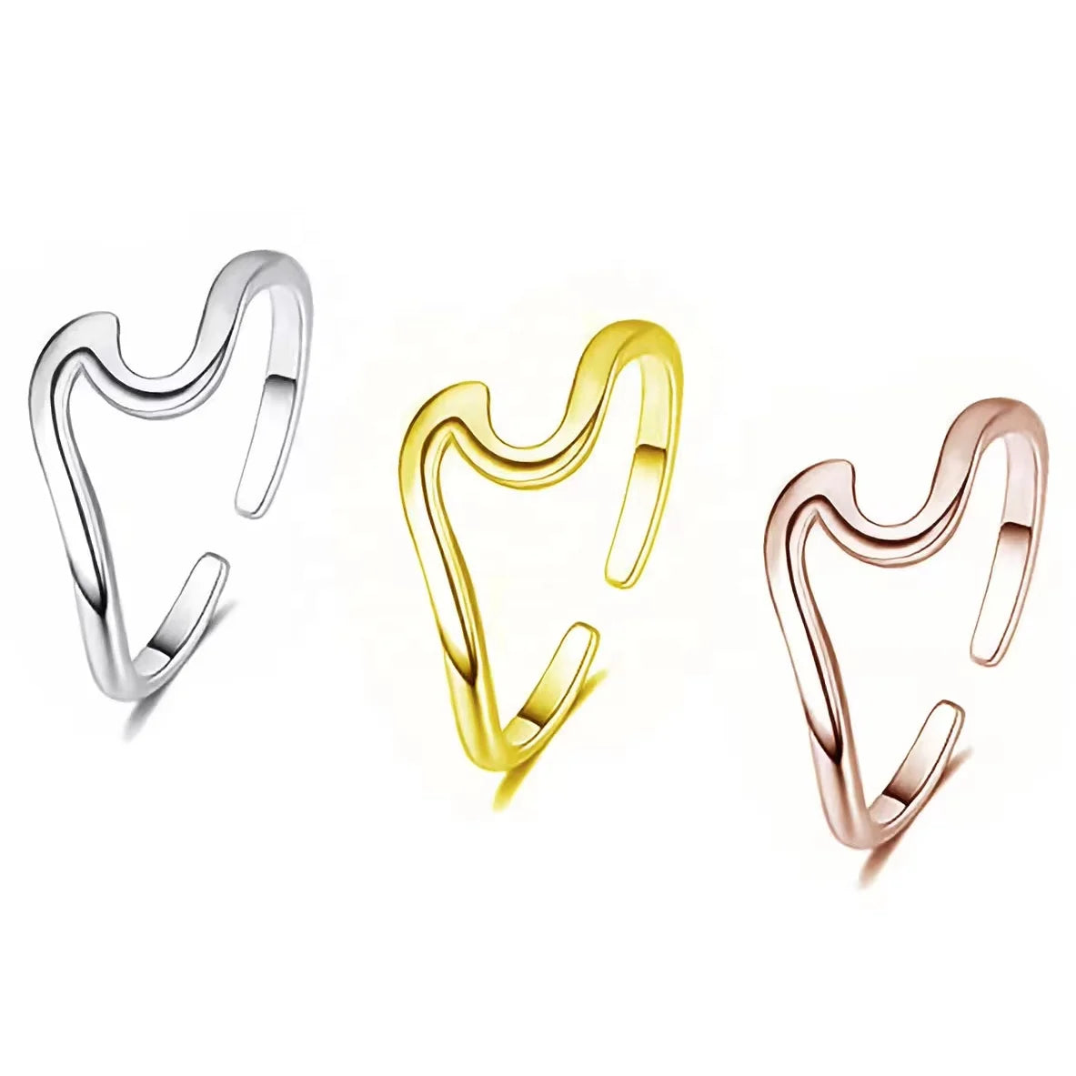 New Stainless Steel Women Olecranon Open Tail Toe Ring Women Beach Flower Arrow Band Foot Jewelry Set Adjustable Toe Rings