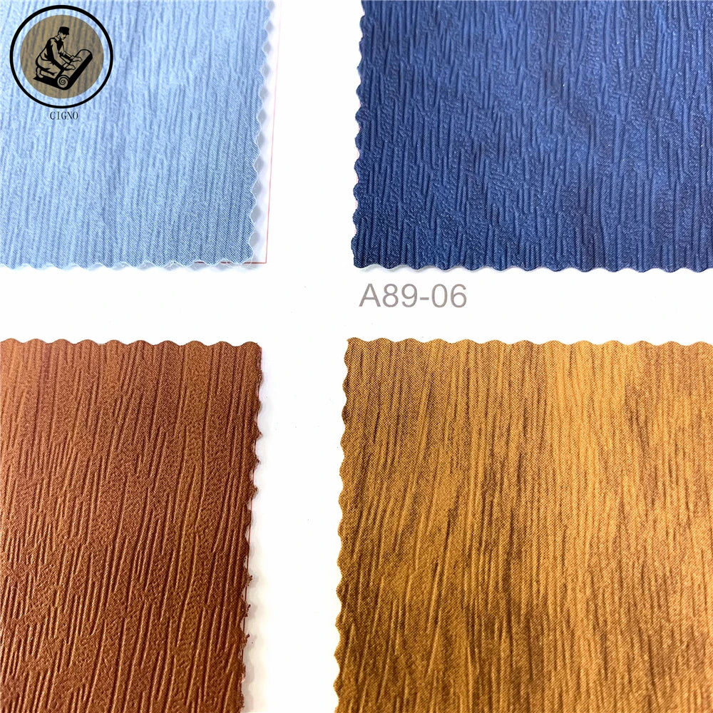 Eco Faux PU Leather Wood Grain Hot Stamp Color Change PU Leather Bag for Notebook Cover Phone Case
