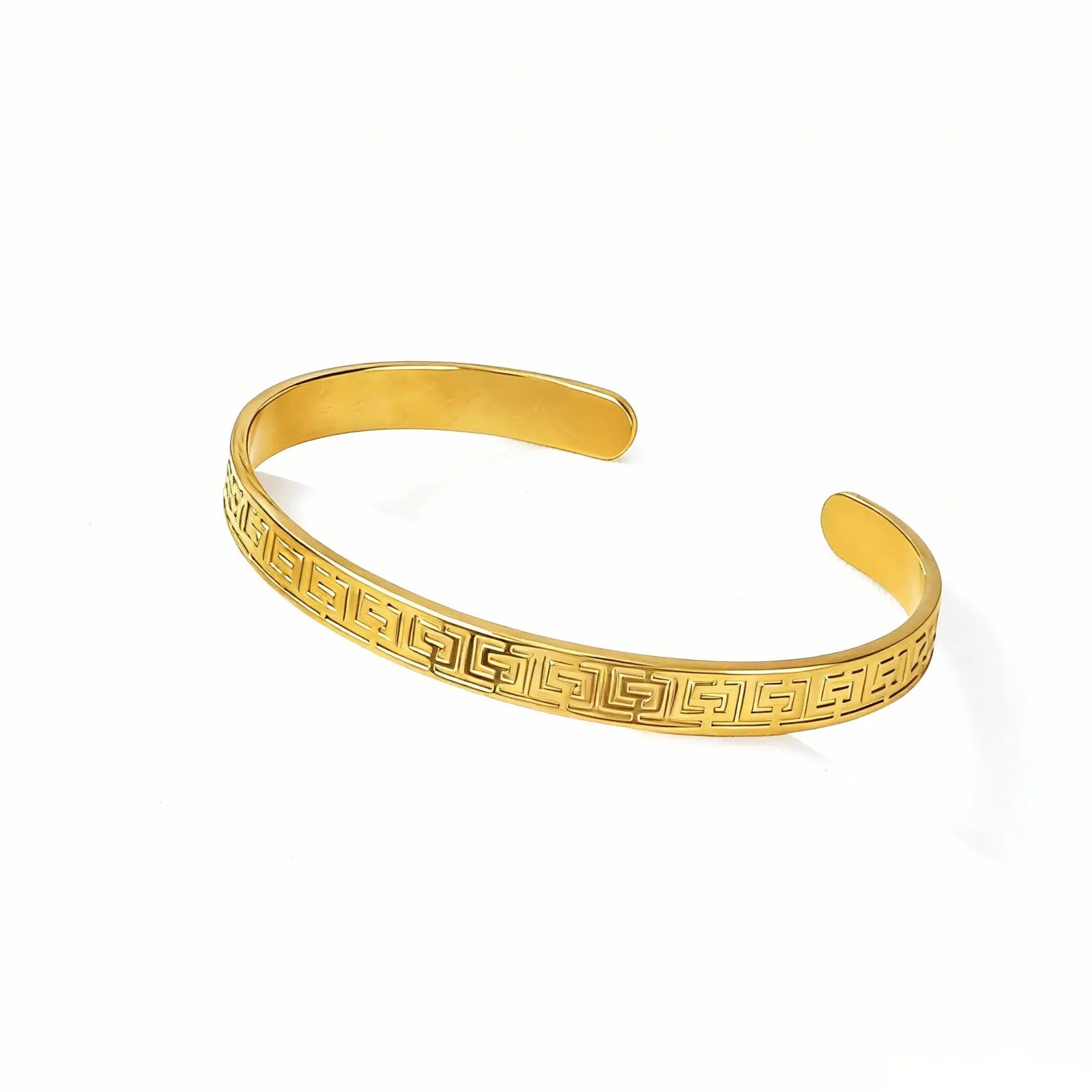 Ivanda Wholesale Jewelry Manufacturer Custom 18k Gold Plated Stainless Steel Textured Cuff Bangles