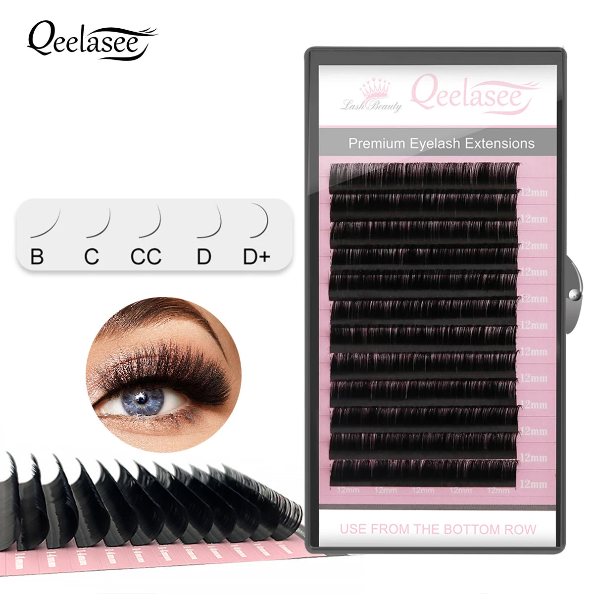 Wholesale Matte Black Eyelash Extensions Individual 0.03 0.05 0.07mm Thickness B C CC D DD Curl Mink Lashes in Tray Box
