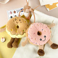 Cute Plush Food Doughnut Bread Bag Doll Pendant Keychain Cartoon Donut Soft Fluffy Stuffed Plush Toy  Backpack Charm Accessories