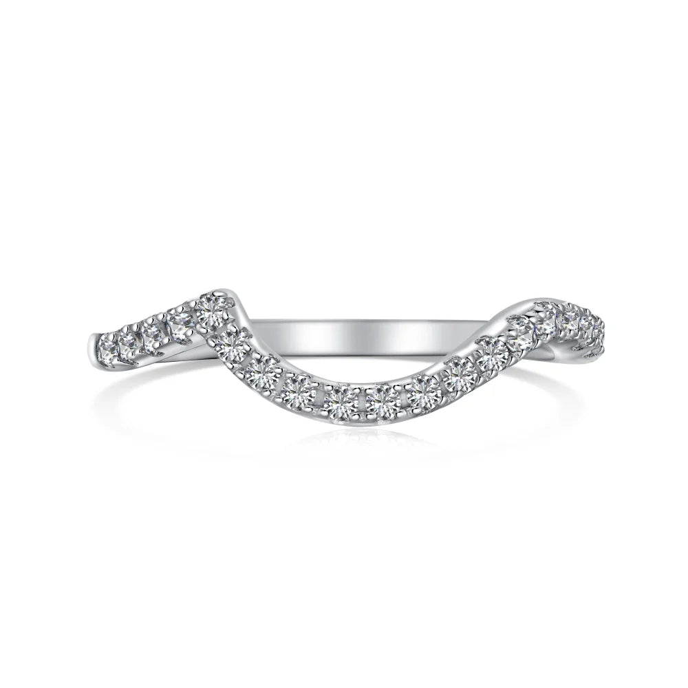 Dylam Diamond Wedding Anniversary Band for Women Eternity Round Diamond Round Cut 5A Zirconia Promise Engagement Ring