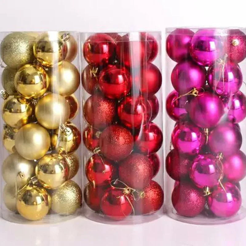 Elegant 3-8cm Plastic Christmas Tree Bauble Hanging Home Party Ornament and Decorative Gift Balls