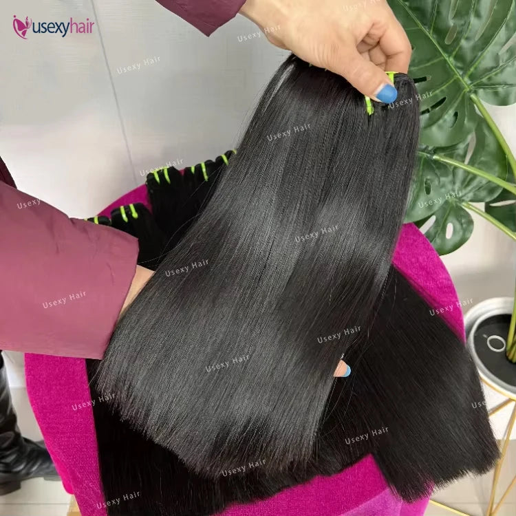 Wholesale Natural Bone Straight Vietnamese Virgin Human Hair Extensions Black Color Hair Bundles Weft 100% Human Hair Weave