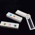 Double Layer Memory Cotton Rectangular White Acrylic Display Rack Strip Gemstone Organizer Glass Cover Jewelry Boxes