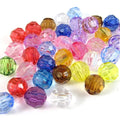 Wholesale 32 Faceted Beads 500g Acrylic Transparent Corner Beads Globe Beads