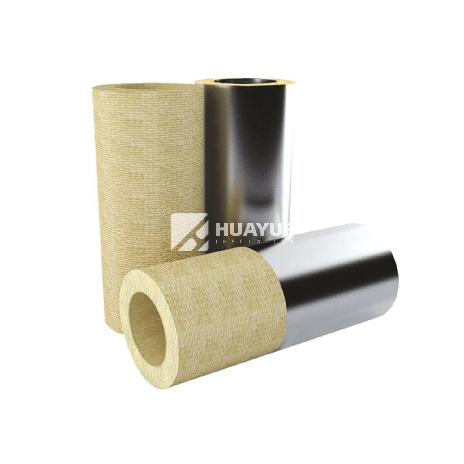 New Material Pre-Cut Product Mineral Rock Wool Tube With Fireproof Aluminum Foil Veneer for Piping System Heat Insulation