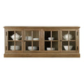 2024 Customized High End Solid Wood Cupboard 4 Glass Front Door Kitchen Cabinet