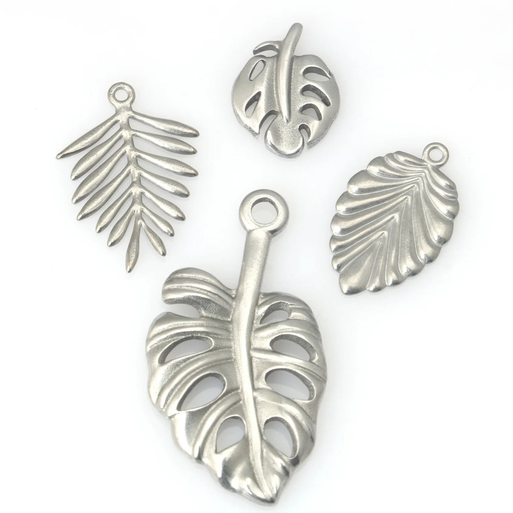 Stainless Steel Leaf Maple Pendant Necklace Bracelet diy stainless steel Ornament accessories