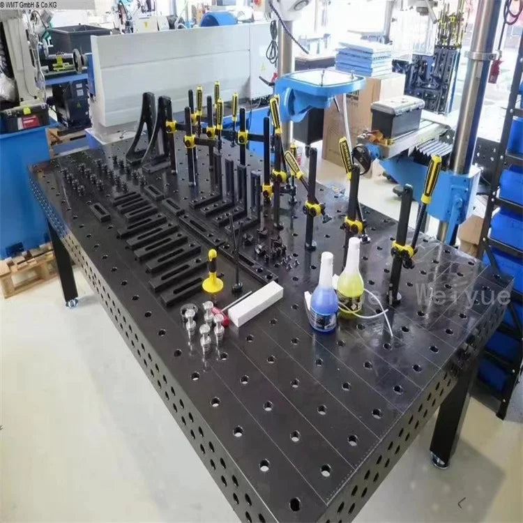 3D Cast Iron & Nitrided Steel New Metal Welding Tables with Fixture for Robot Welding Customizable Size Economical