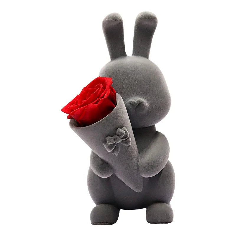 2023 Romantic Gift Girlfriend Luxury Preserved Roses Bear in Gift Box for Mothers Fathers Day Valentines Day